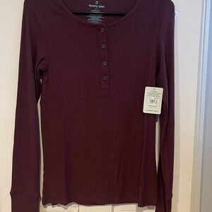 Tommy John Women's Purple Long Sleeve Pajama Top